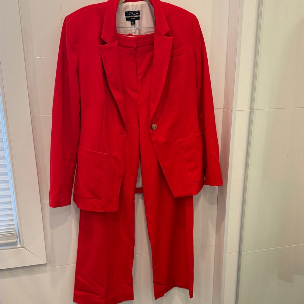 J. Crew Vibrant Red Suit Set